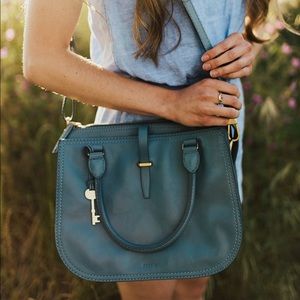 Ryder Mini Satchel - Blue Fossil Purse